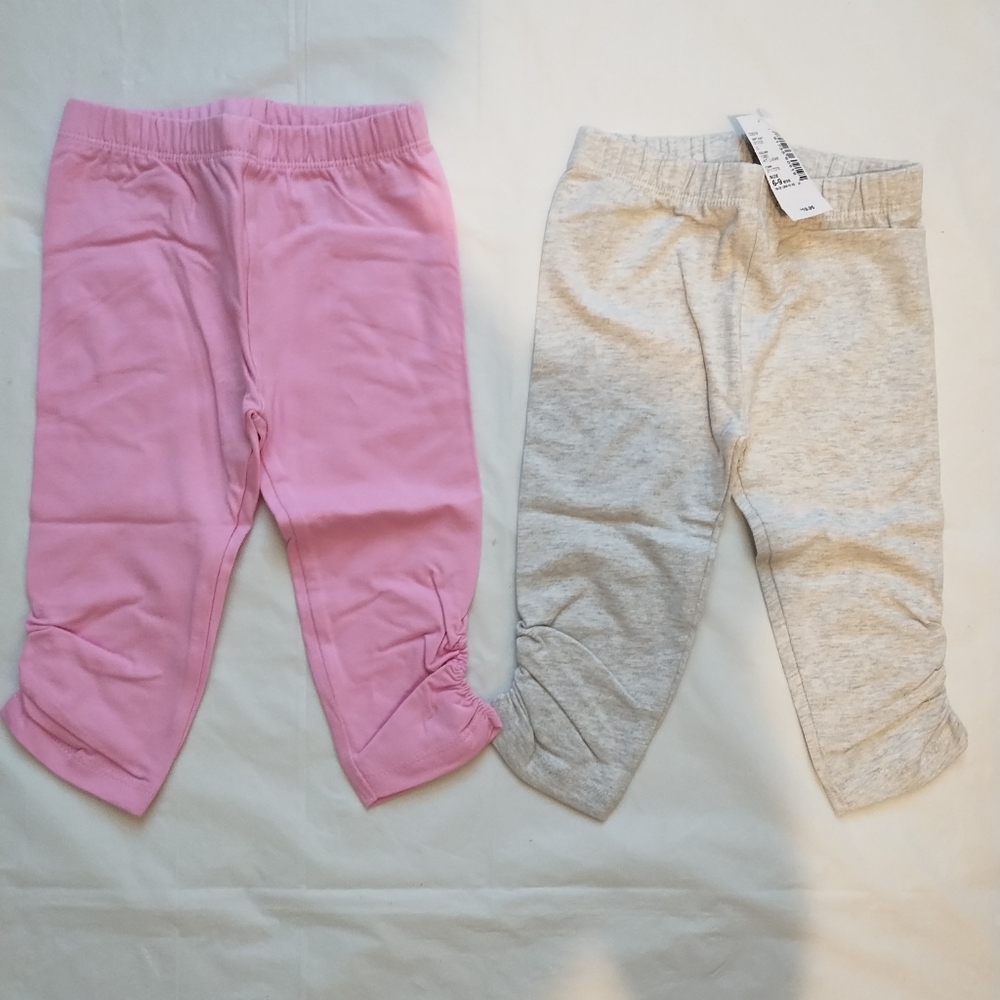 THE CHILDREN'S PLACE BABY GIRL BASIC LEGGING 2 PAIR PANTS SET SZ 6-9MOS